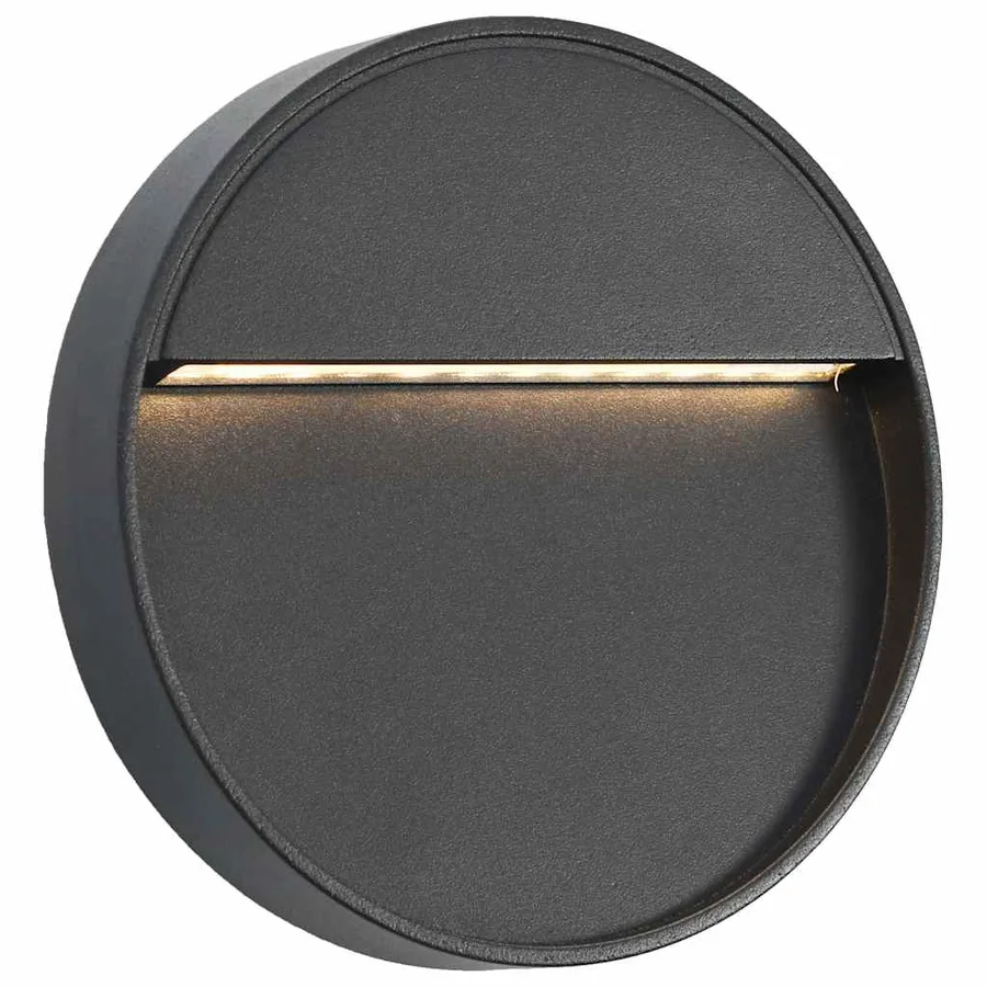 Appliques murales à LED d'extérieur 2 pcs 3 W Noir Rond - 2