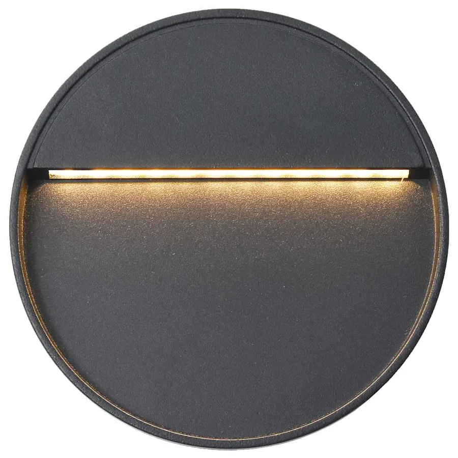 Appliques murales à LED d'extérieur 2 pcs 3 W Noir Rond - 4