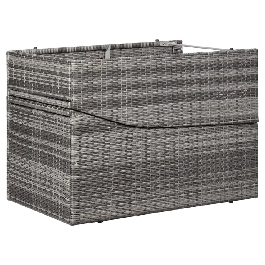 Transat avec coussin Résine tressée Gris - 4