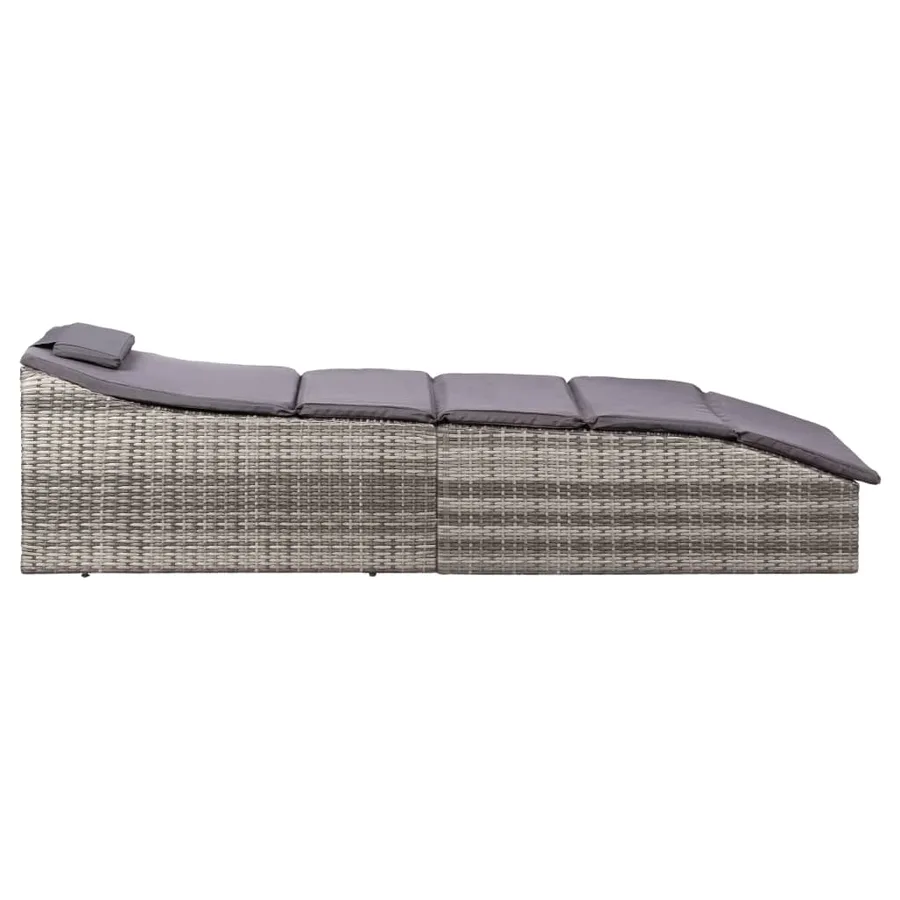 Transat avec coussin Résine tressée Gris - 5