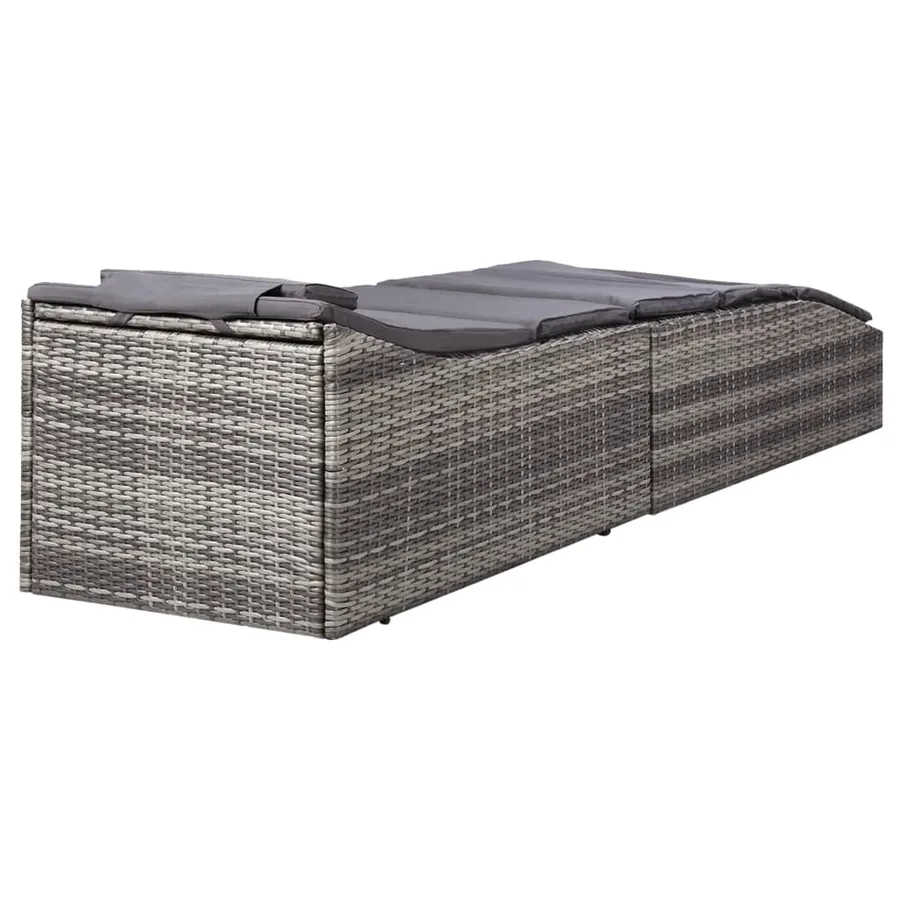 Transat avec coussin Résine tressée Gris - 7