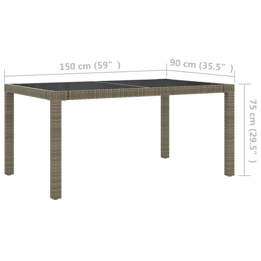 Ensemble à manger d'extérieur 5pcs coussins résine tressée gris - 11
