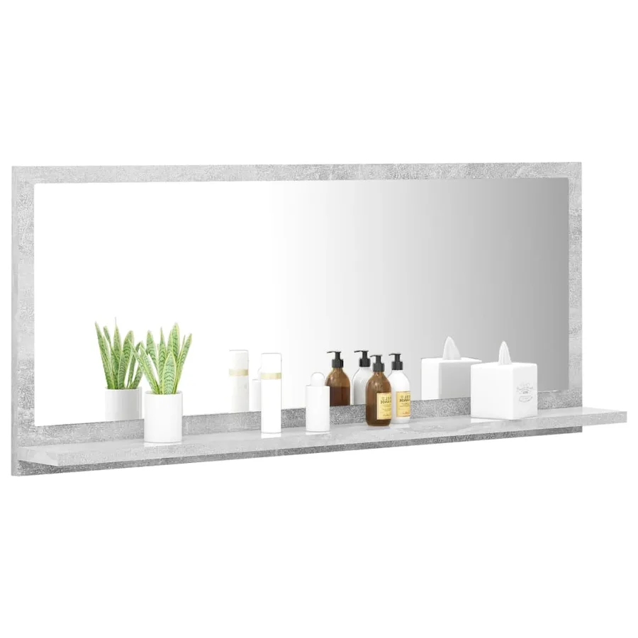 Miroir de salle de bain Gris béton 90x10,5x37 cm Aggloméré - 3