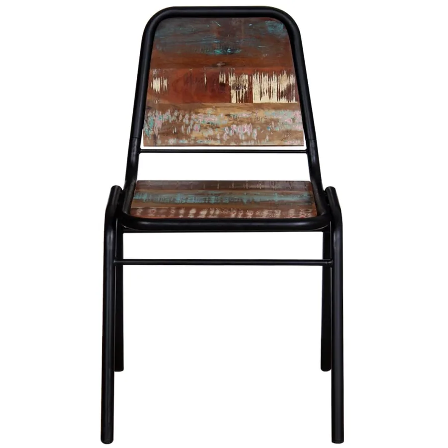 Chaises à manger lot de 4 bois de récupération solide - 3