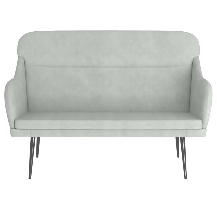 Banc Gris clair 110x76x80 cm Velours - 3