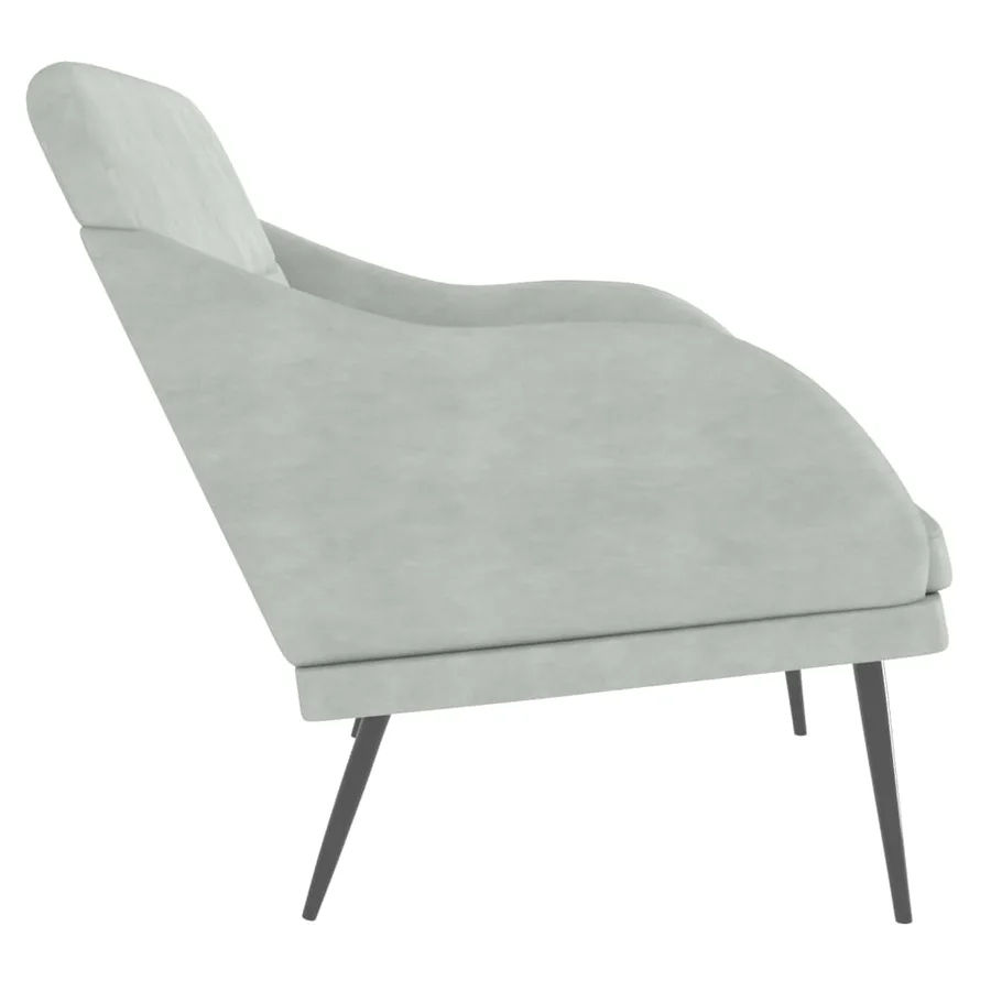 Banc Gris clair 110x76x80 cm Velours - 4