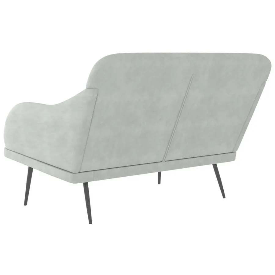 Banc Gris clair 110x76x80 cm Velours - 5