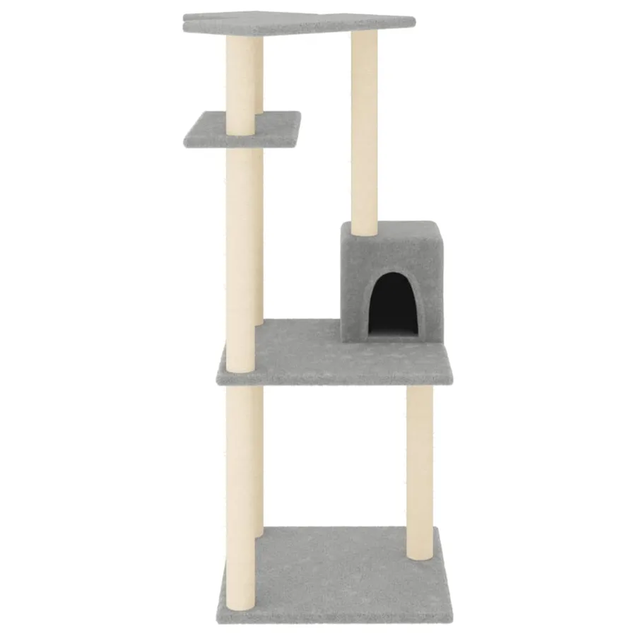 Arbre à chat avec griffoirs en sisal gris clair 123 cm - 3