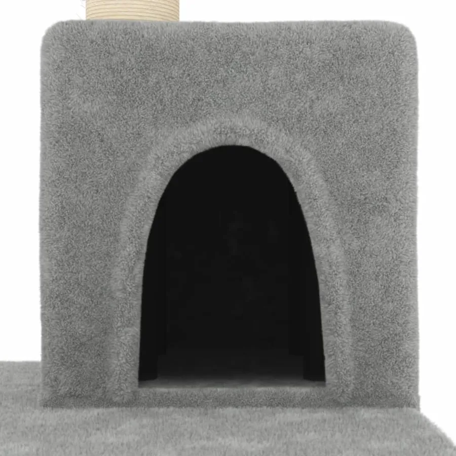 Arbre à chat avec griffoirs en sisal gris clair 123 cm - 6