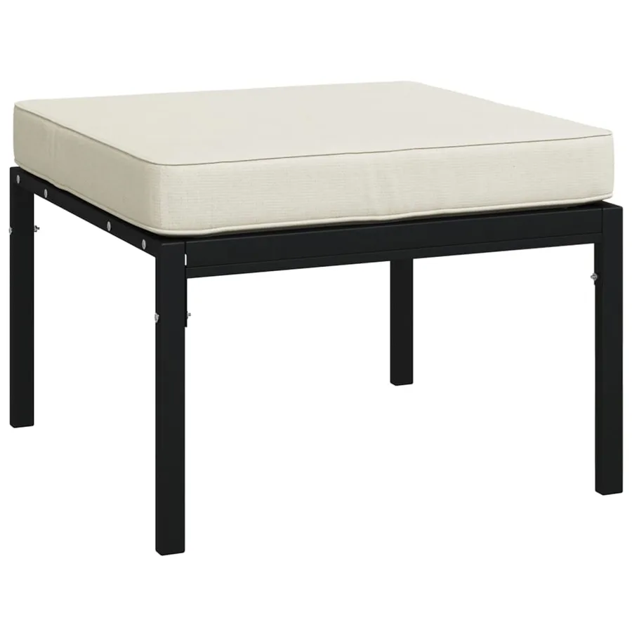 Salon de jardin 6 pcs avec coussins sable acier - 9