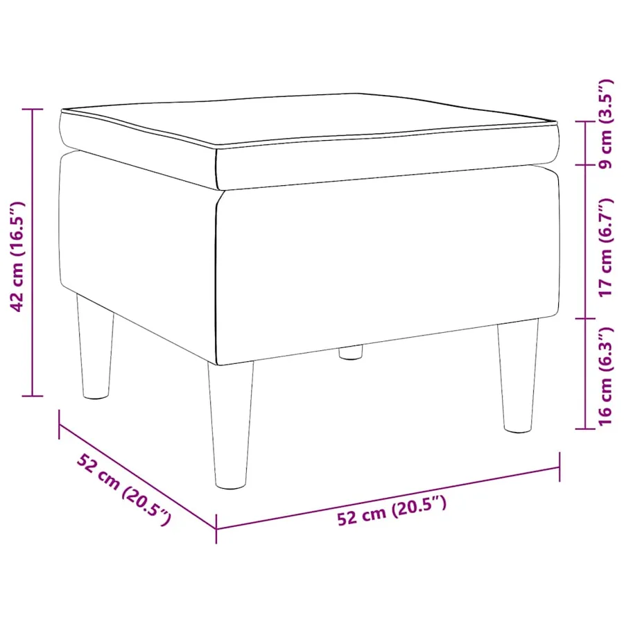 Tabouret avec pieds en bois Noir Velours - 7