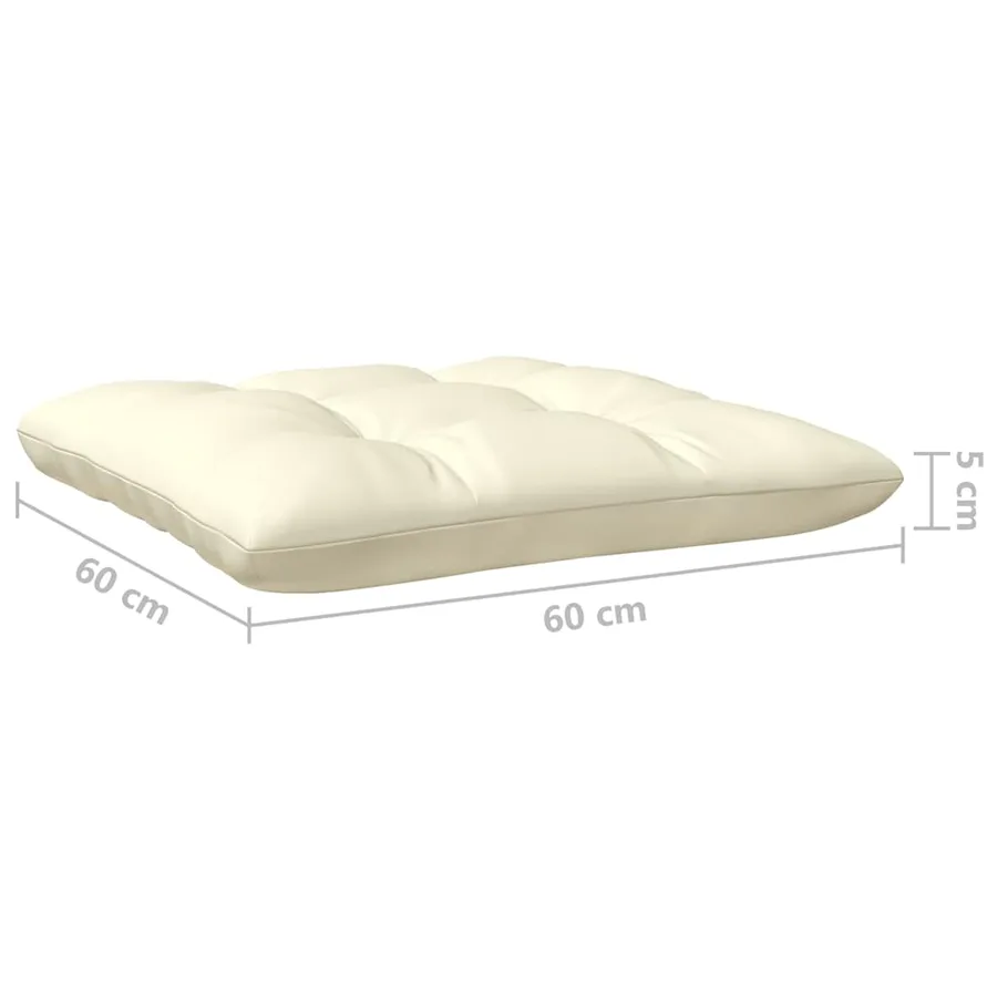 Salon de jardin 3 pcs avec coussins crème Bois de pin massif - 9