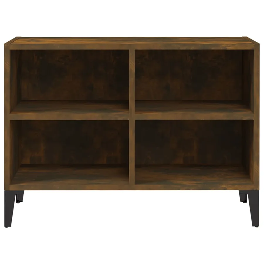 Meuble TV avec pieds en métal Chêne fumé 69,5x30x50 cm - 4