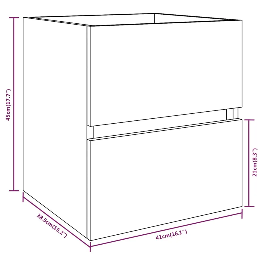 Armoire d'évier Sonoma gris 41x38,5x45 cm Bois d'ingénierie - 7