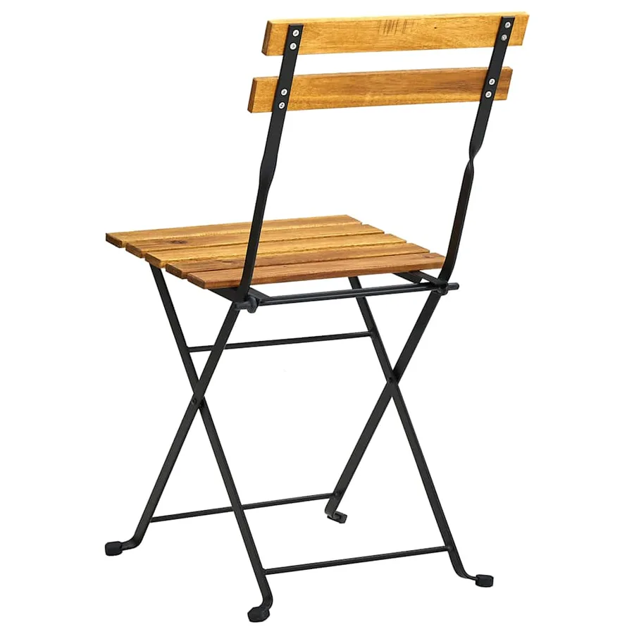 Chaises de bistro pliables lot de 4 Bois d'acacia massif - 6