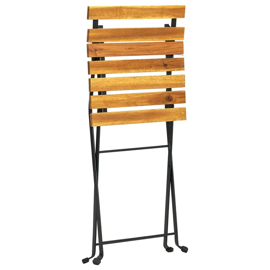 Chaises de bistro pliables lot de 4 Bois d'acacia massif - 7