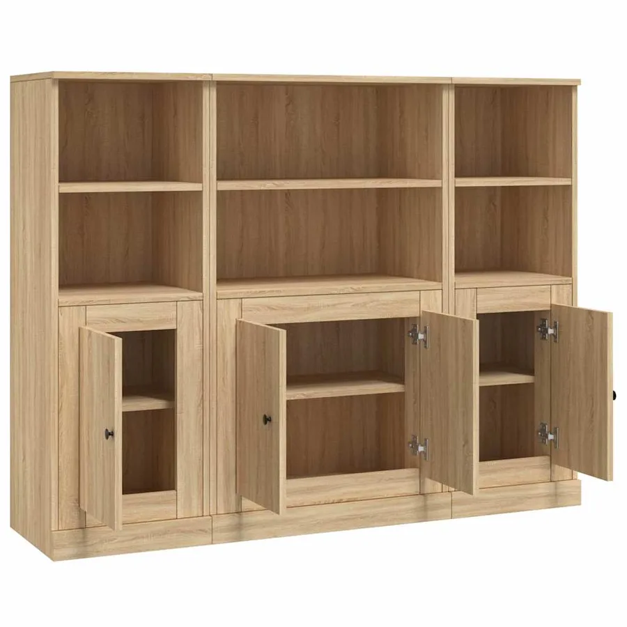 Buffets 3 pcs chêne sonoma bois d'ingénierie - 5