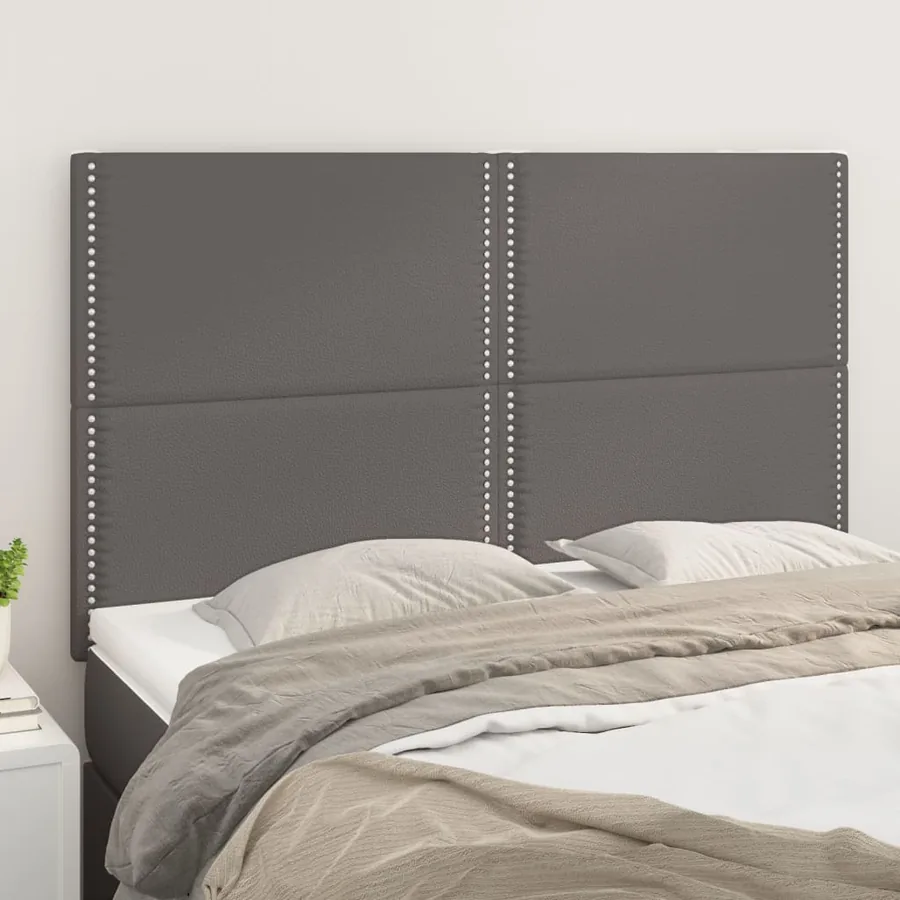 Tête de lit Gris 144x5x118/128 cm Similicuir