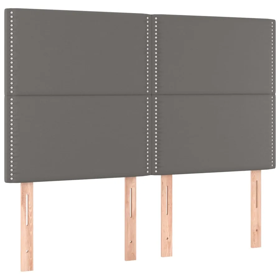 Tête de lit Gris 144x5x118/128 cm Similicuir - 2