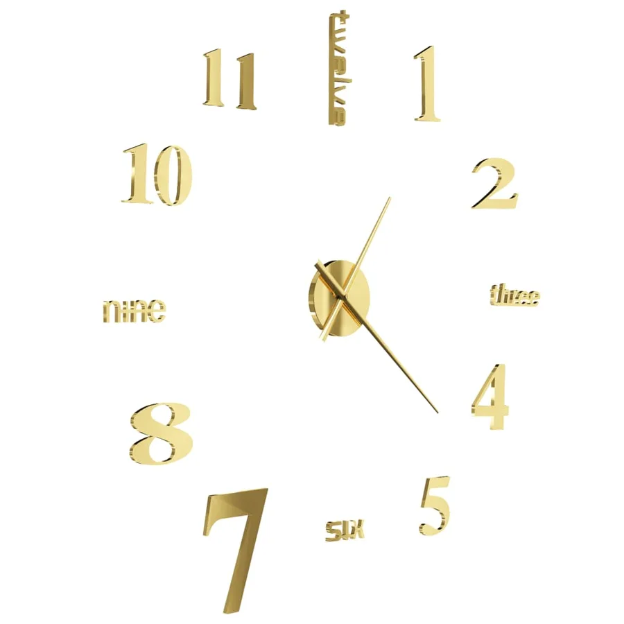 Horloge murale 3D Design moderne 100 cm XXL Doré - 4