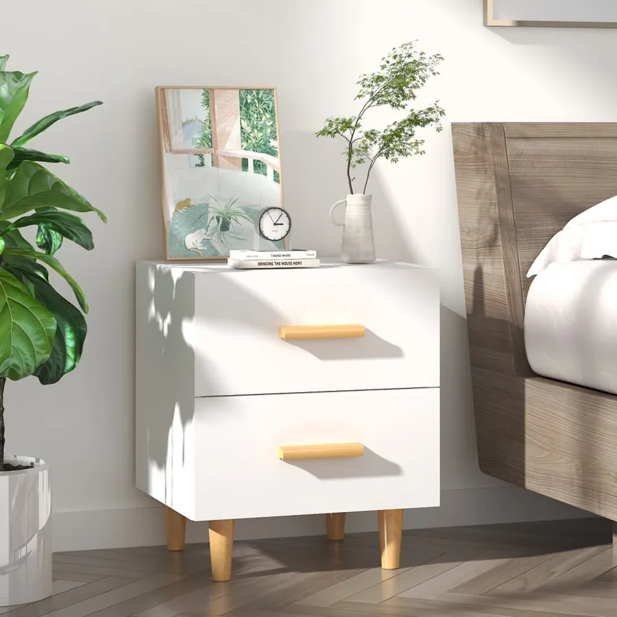 Table de chevet Blanc 40x35x47,5 cm