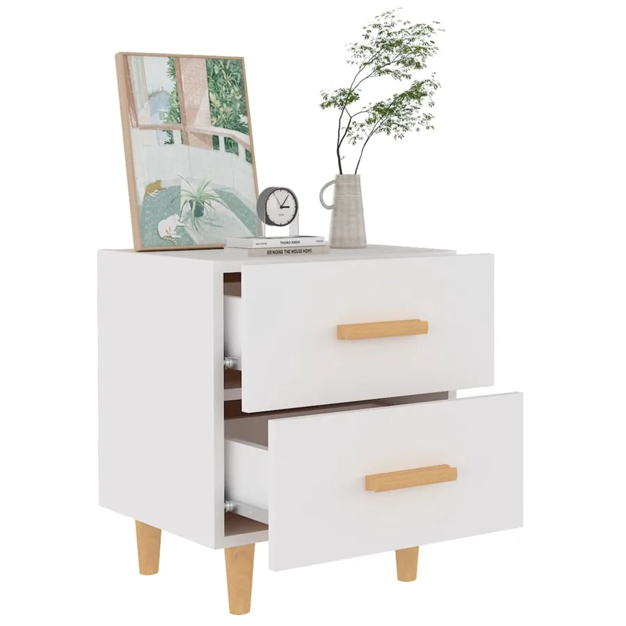 Table de chevet Blanc 40x35x47,5 cm - 6