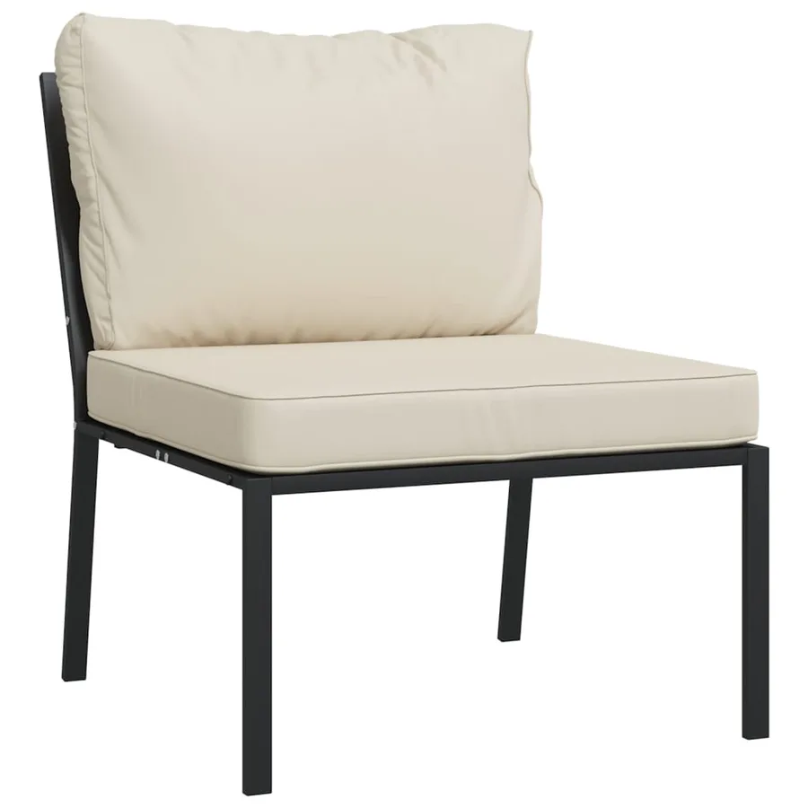 Salon de jardin 11 pcs avec coussins sable acier - 7