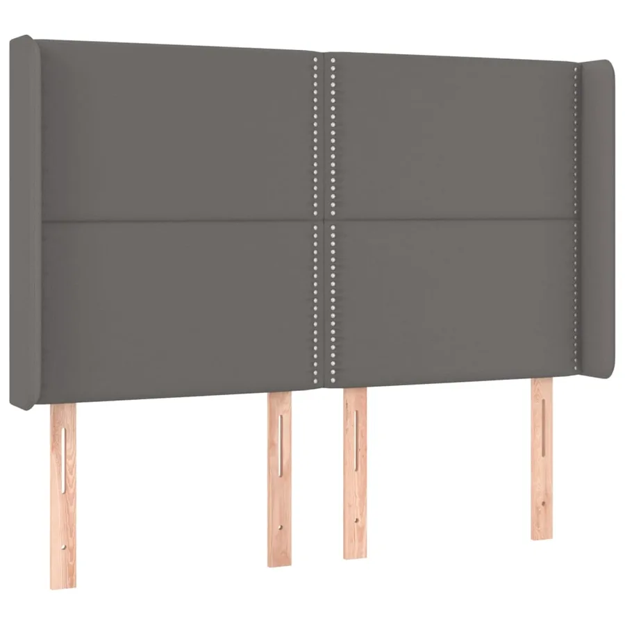 Tête de lit avec oreilles Gris 147x16x118/128 cm Similicuir - 2