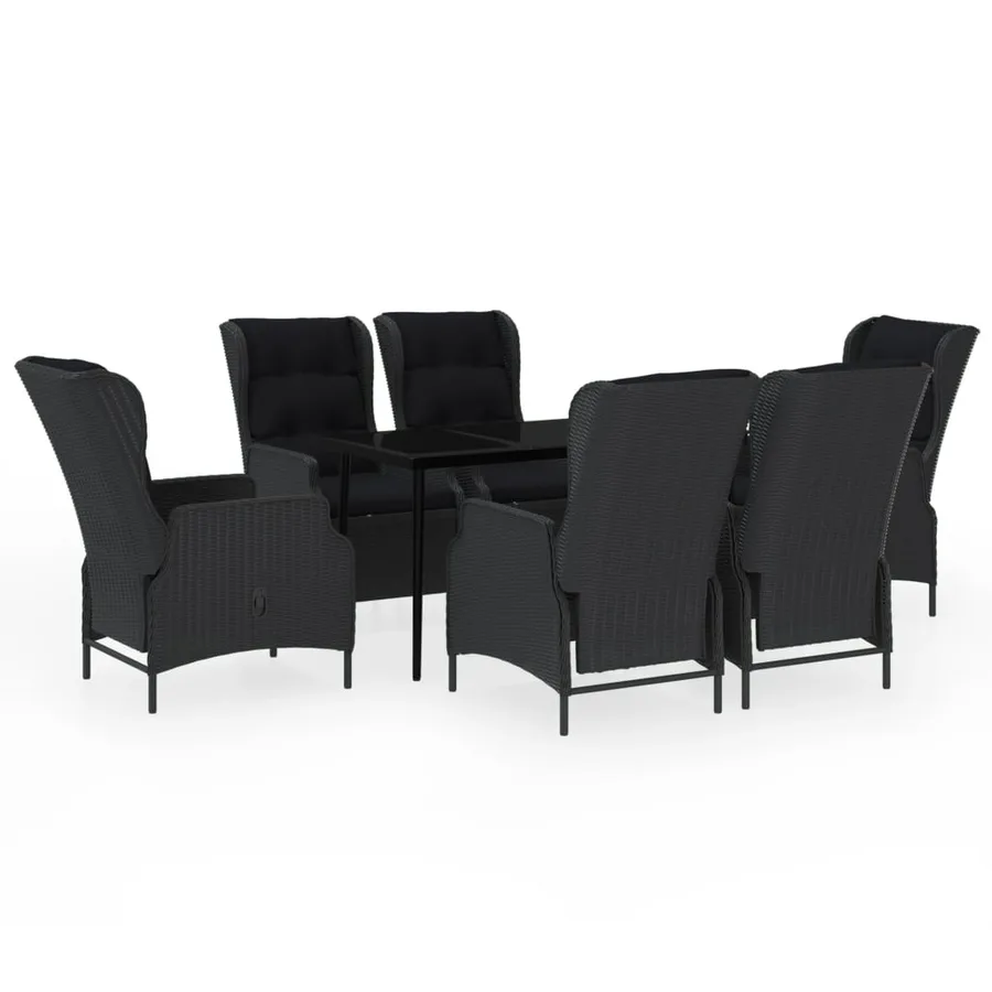 Ensemble à manger de jardin 7 pcs Gris foncé - 2