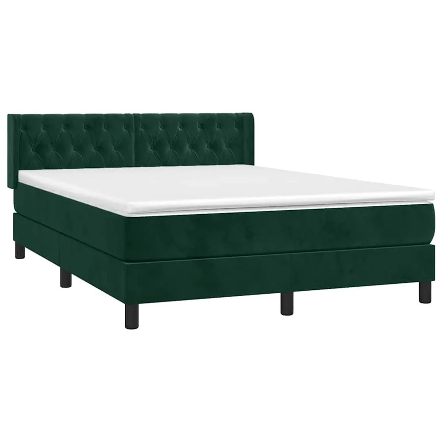 Sommier à lattes de lit et matelas Vert foncé 140x200cm Velours - 3