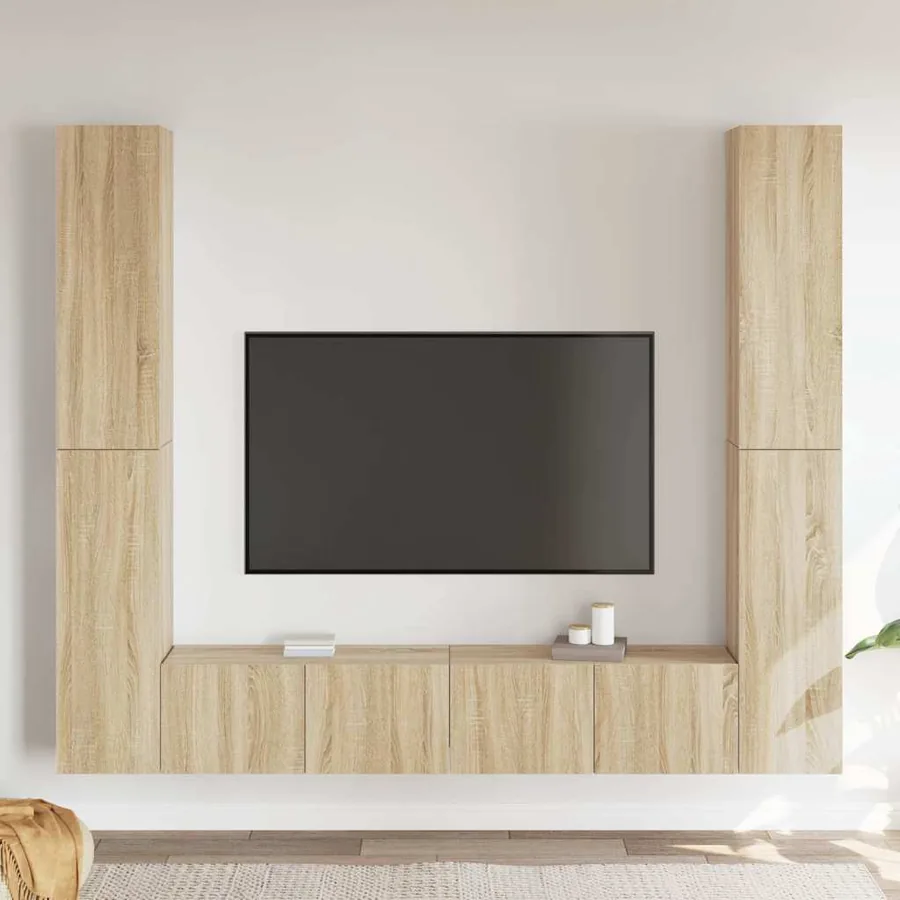 Ensemble de meuble TV 6 pcs Chêne sonoma Bois d'ingénierie