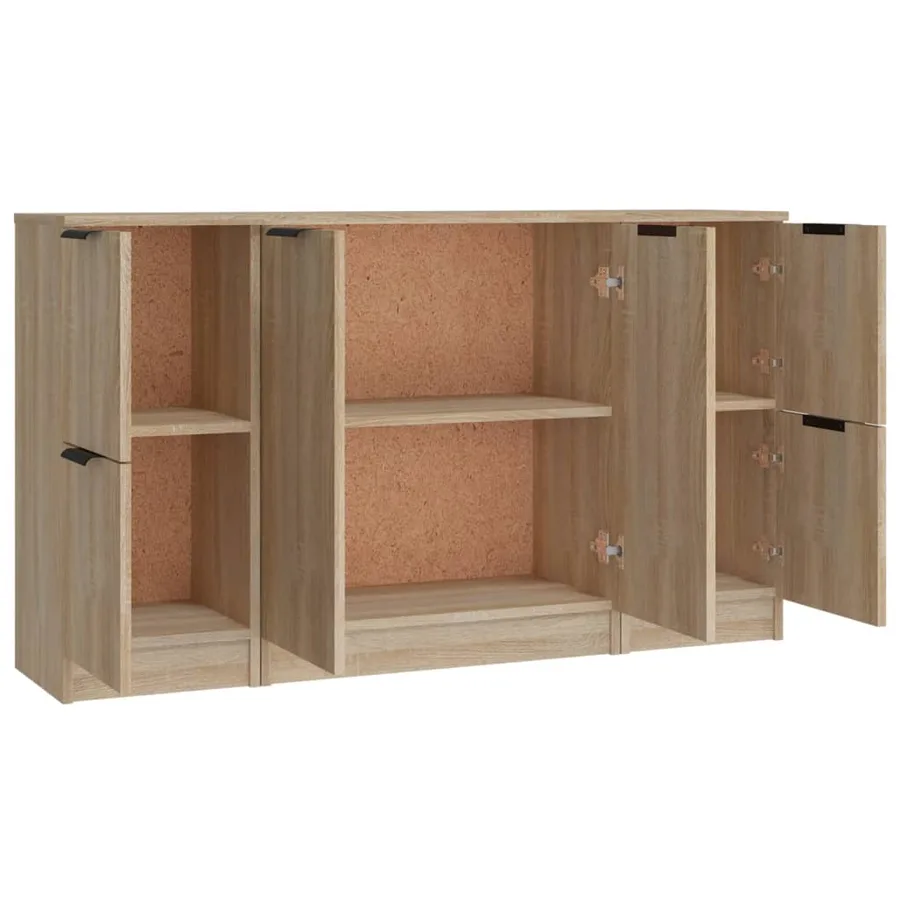 Buffets 3 pcs Chêne sonoma Bois d'ingénierie - 6