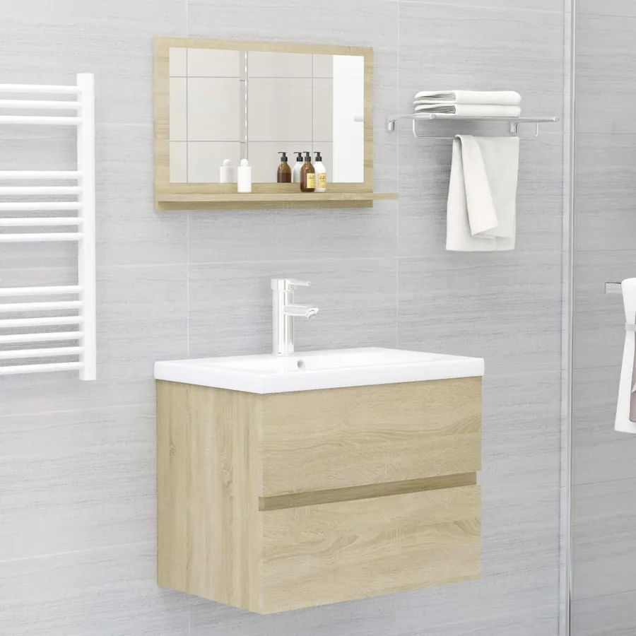 Miroir salle de bain Chêne sonoma 60x10,5x37 cm Bois ingénierie - 6