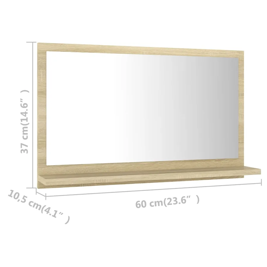 Miroir salle de bain Chêne sonoma 60x10,5x37 cm Bois ingénierie - 7