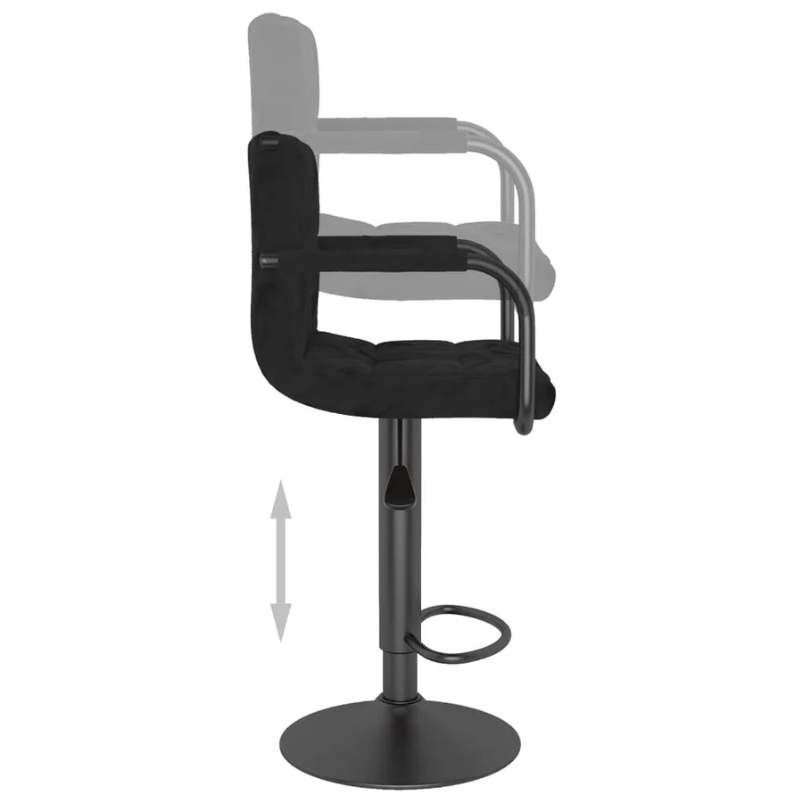 Tabourets de bar lot de 2 noir velours - 7