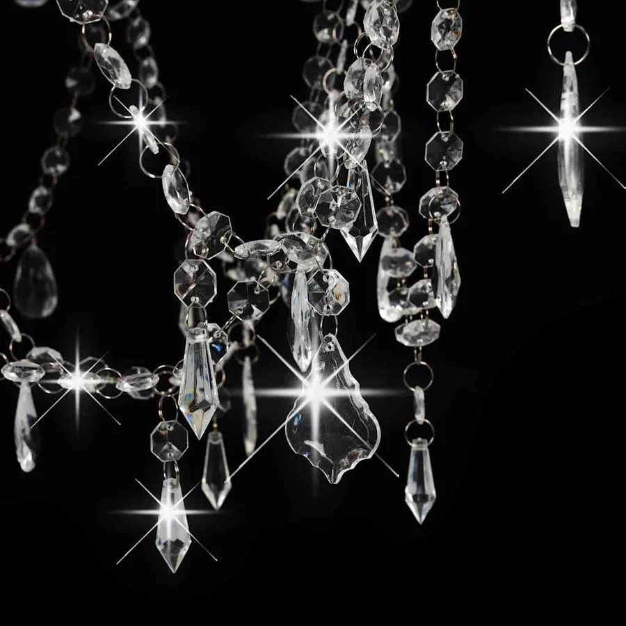 Lustre avec perles Blanc 8 ampoules E14 - 7