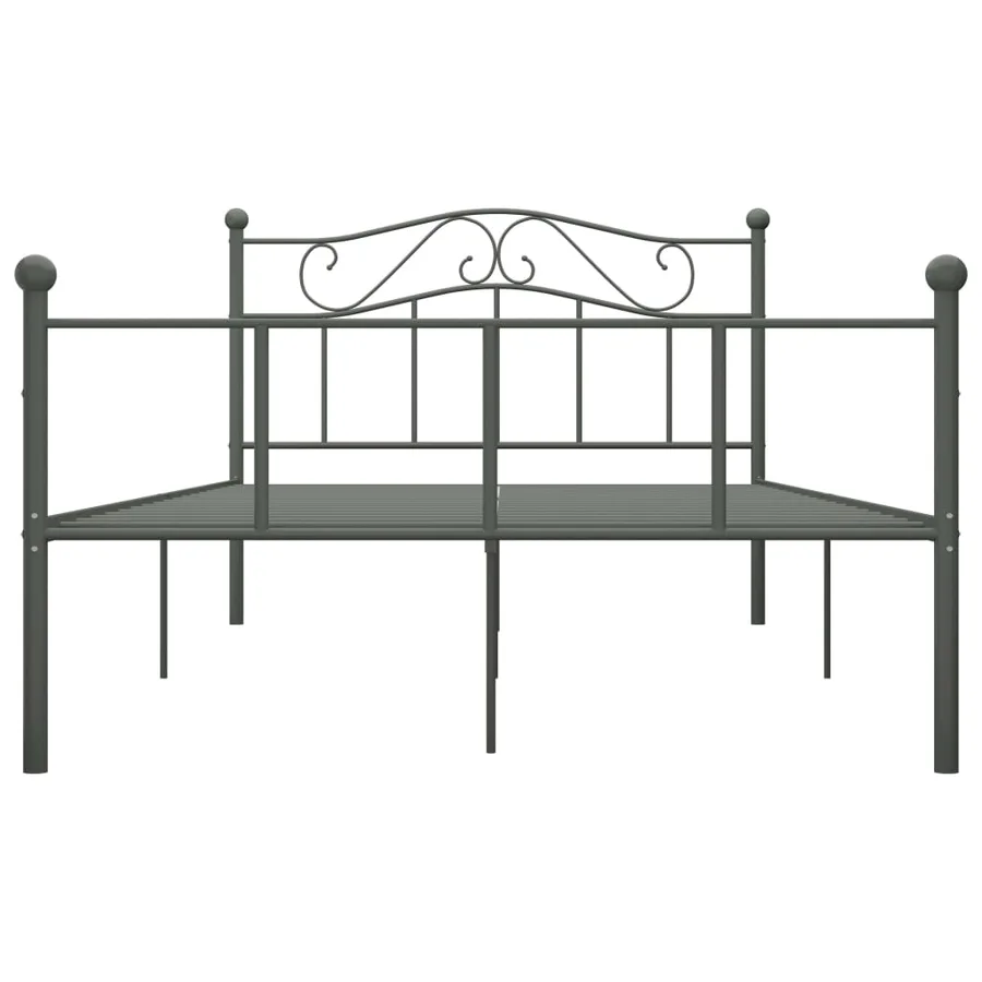 Cadre de lit sans matelas gris métal 160x200 cm - 3