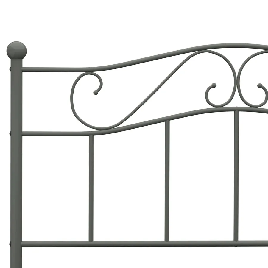 Cadre de lit sans matelas gris métal 160x200 cm - 5