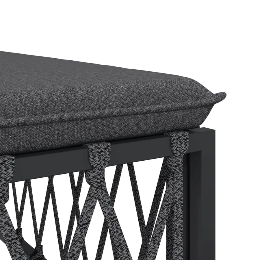 Salon de jardin avec coussins 4 pcs anthracite acier - 6