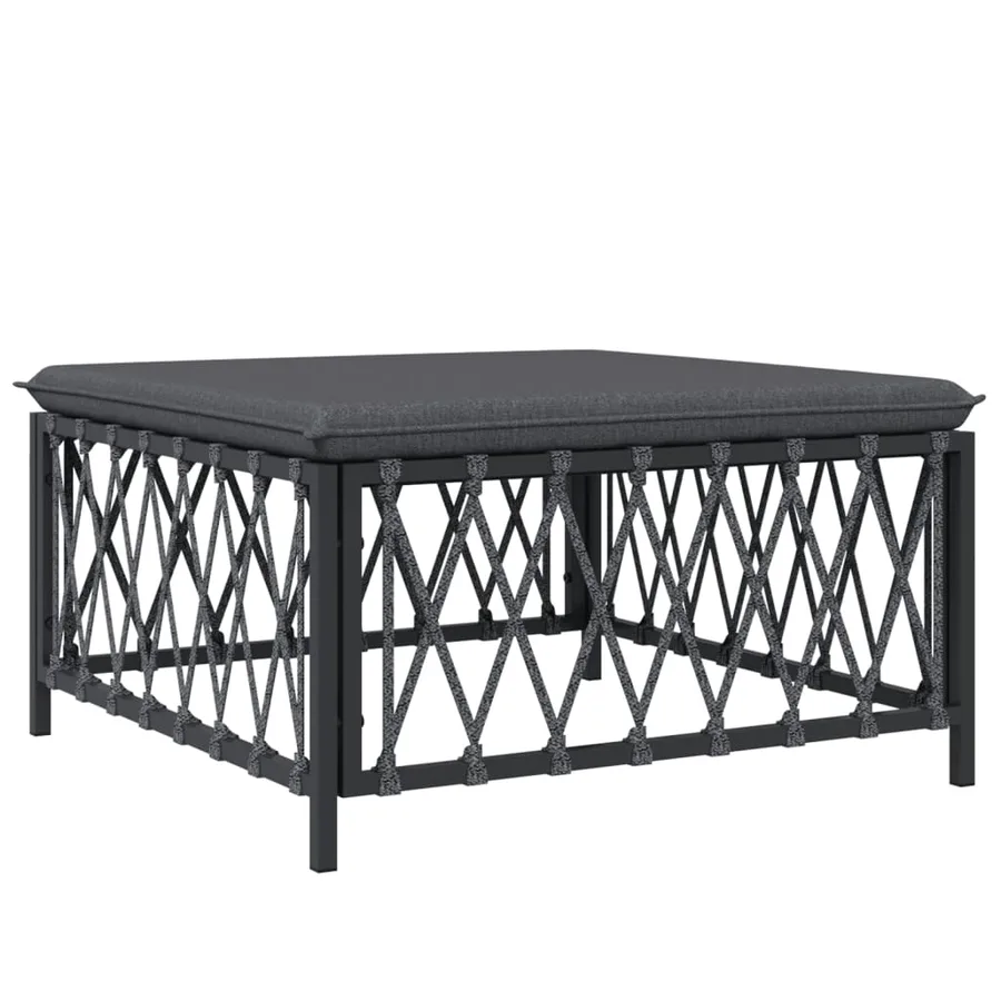 Salon de jardin 7 pcs avec coussins anthracite acier - 6
