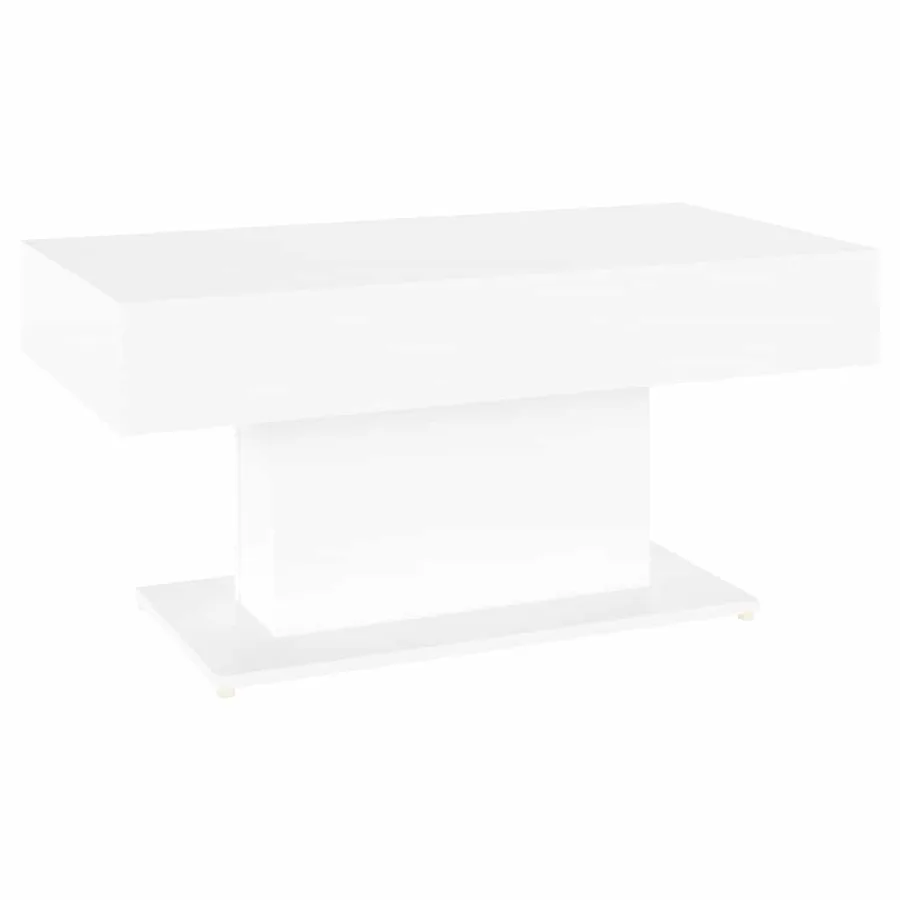 Table basse blanc 96x50x45 cm bois d'ingénierie - 2