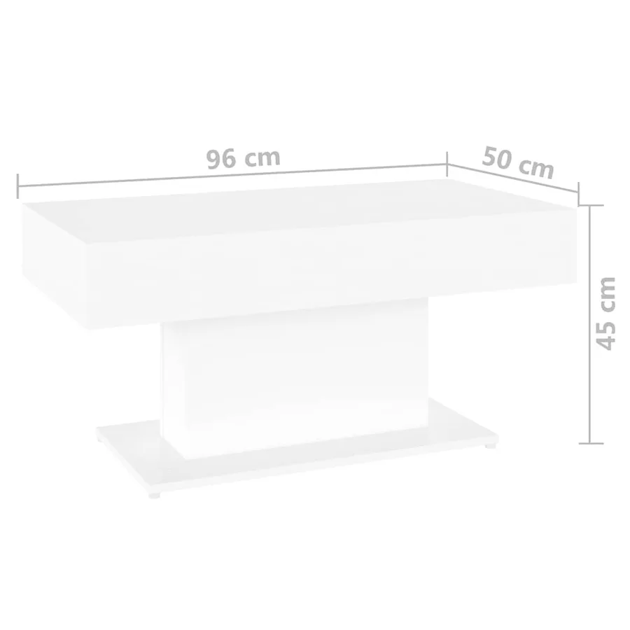 Table basse blanc 96x50x45 cm bois d'ingénierie - 6