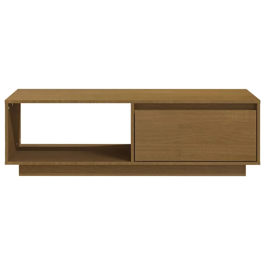 Table basse marron miel 110x50x33,5 cm bois de pin massif - 5