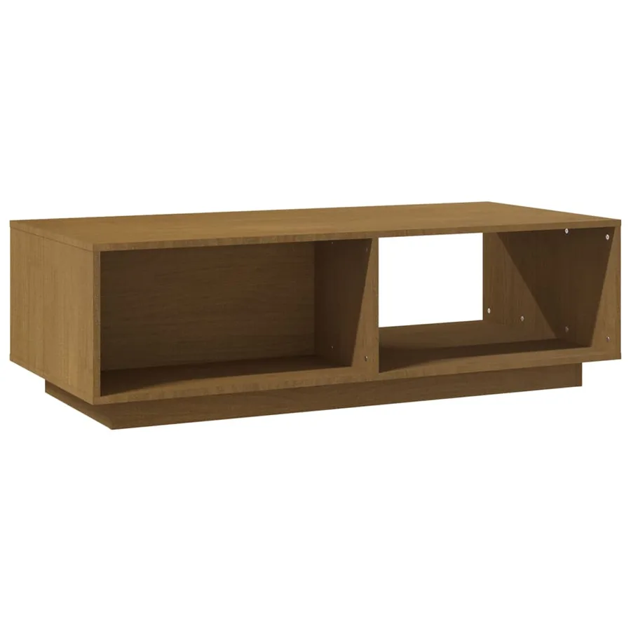 Table basse marron miel 110x50x33,5 cm bois de pin massif - 7