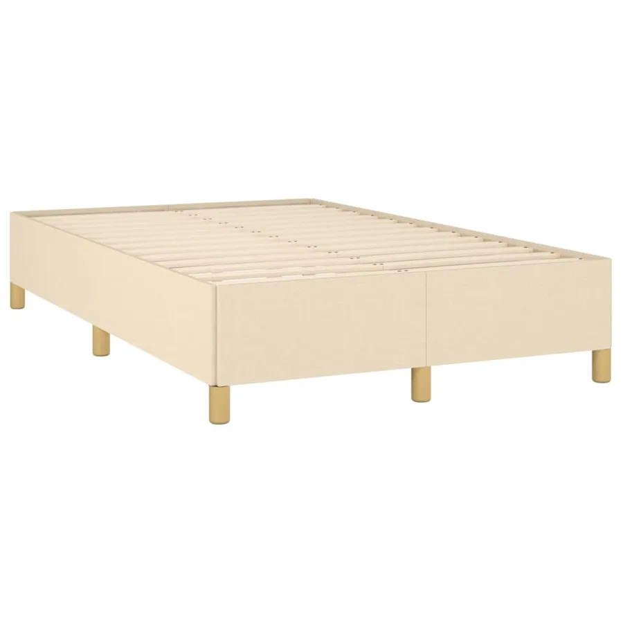 Cadre de lit sans matelas crème 120x200 cm tissu - 4