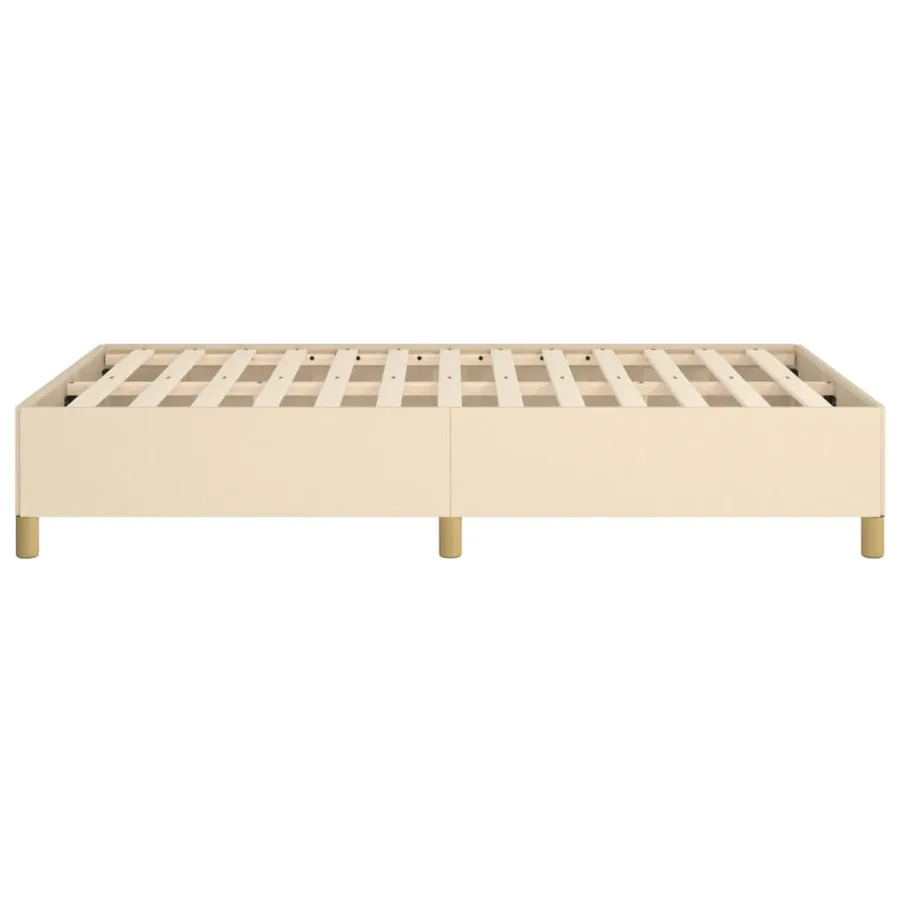 Cadre de lit sans matelas crème 120x200 cm tissu - 6