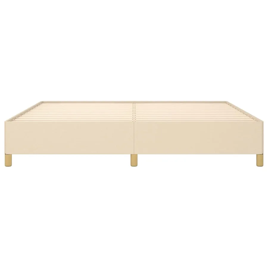Cadre de lit sans matelas crème 200x200 cm tissu - 5