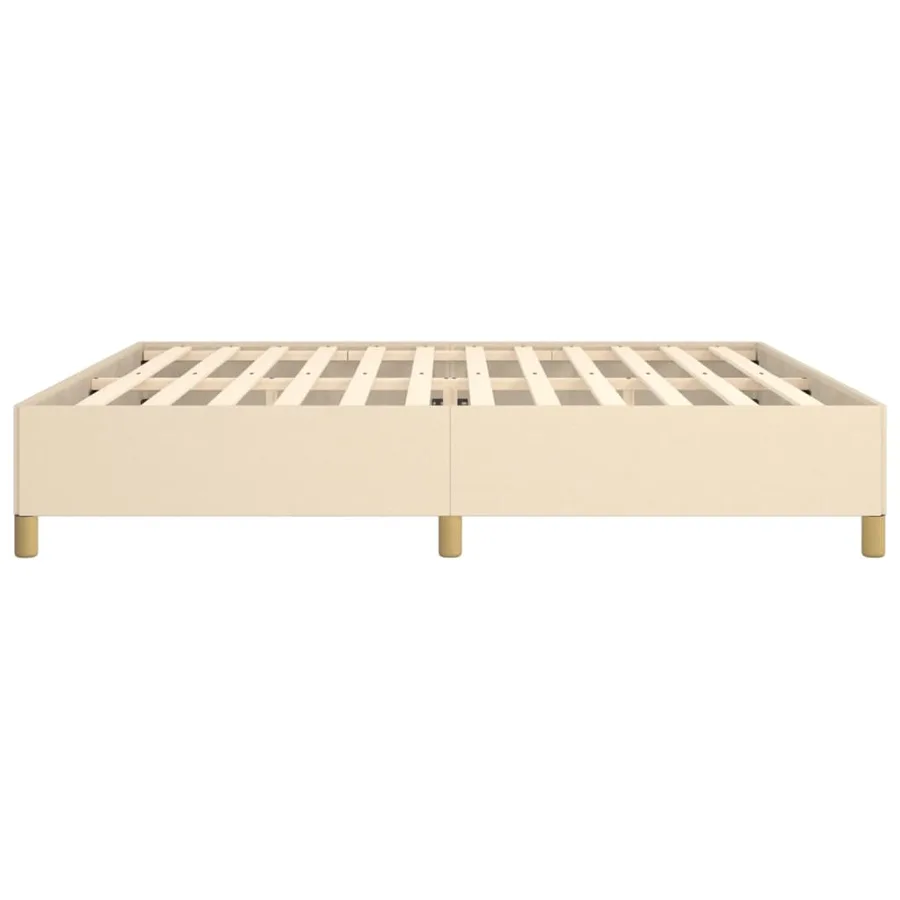 Cadre de lit sans matelas crème 200x200 cm tissu - 6