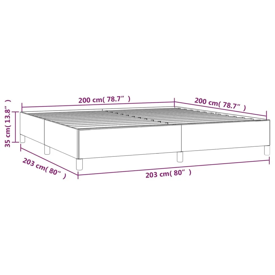 Cadre de lit sans matelas crème 200x200 cm tissu - 9