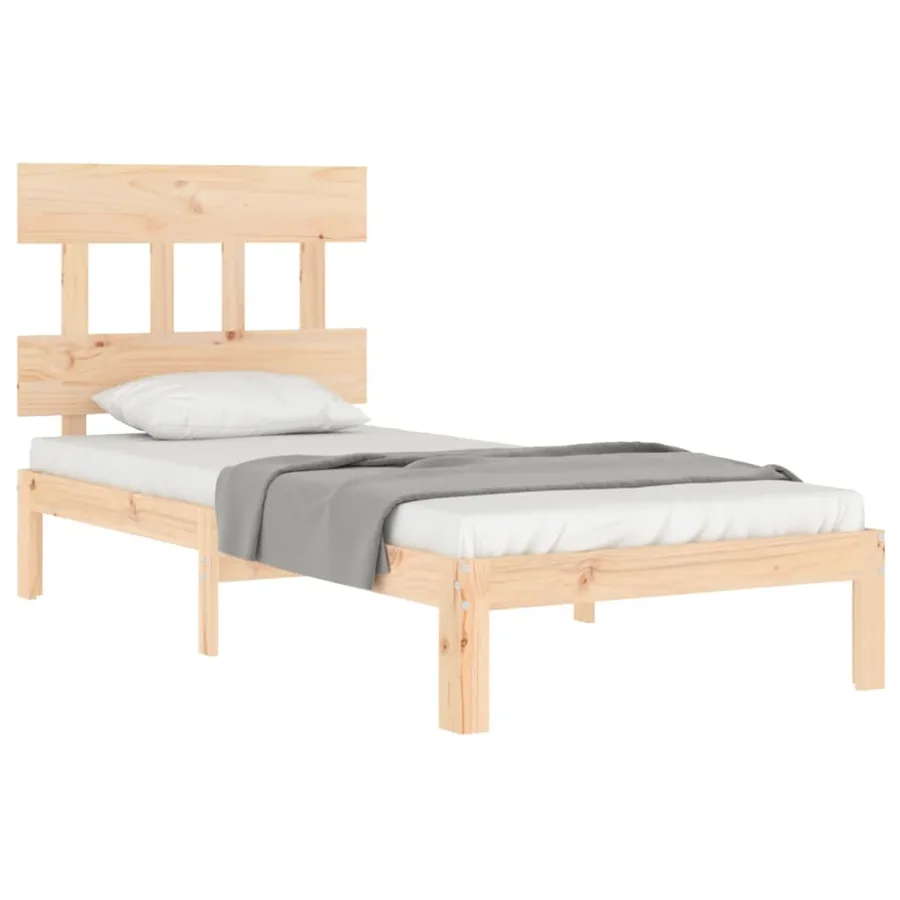 Cadre de lit sans matelas bois de pin massif - 4